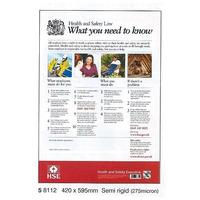 Industrial Signs 5 8112 Health & Safety Law Poster - 420x595mm Sem...