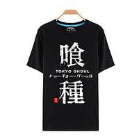 Inspired by Tokyo Ghoul Ken Kaneki Anime Cosplay Costumes Cosplay T-shirt Print Black Short Sleeve Top