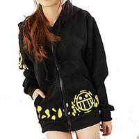 Inspired by One Piece Trafalgar Law Anime Cosplay Costumes Cosplay Hoodies Print Black Long Sleeve Top / More Accessories
