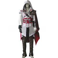 Inspired by Assassin Cosplay Video Game Cosplay Costumes Cosplay Suits Solid White / Black / Red Long SleeveCloak / Coat / Hakama pants /