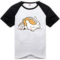 Inspired by Natsume Yuujinchou Natsume Takashi Anime Cosplay Costumes Cosplay T-shirt Print Black Short Sleeve T-shirt