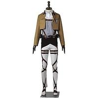Inspired by Attack on Titan Eren Jager Anime Cosplay Costumes Cosplay Suits Solid Long SleeveTop Pants Apron Belt More Accessories