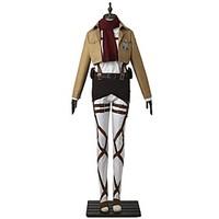 Inspired by Attack on Titan Eren Jager Anime Cosplay Costumes Cosplay Suits Solid Long SleeveTop Pants Apron Belt More Accessories