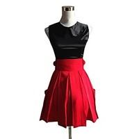 Inspired by Pocket Monster Little Monster Video Game Cosplay Costumes Cosplay Suits Solid Black / Red Sleeveless Top / Skirt