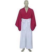 Inspired by Rurouni Kenshin Himura Kenshin Anime Cosplay Costumes Cosplay Suits / Kimono Patchwork White / Red Long SleeveKimono Coat /