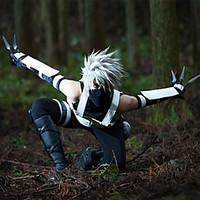 Inspired by Naruto Hatake Kakashi Anime Cosplay Costumes Cosplay Suits Patchwork White Black Sleeveless Vest T-shirt Pants Sleeves Gloves