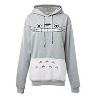 Inspired by My Neighbor Totoro Cat Anime Cosplay Costumes Cosplay Hoodies Print Gray Long Sleeve Top / More Accessories