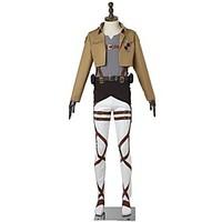 Inspired by Attack on Titan Anime Cosplay Costumes Cosplay Suits Solid Long SleeveTop Pants Apron Belt More Accessories