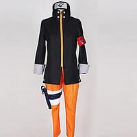 Inspired by Naruto Naruto Uzumaki Anime Cosplay Costumes Cosplay Suits Patchwork Black / Orange Top / Pants / Headpiece / More Accessories