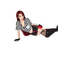 Inspired by LOL Katarina Video Game Cosplay Costumes Cosplay Tops/Bottoms Striped Black Short Sleeve Top / Shorts / Gloves