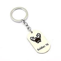 Inspired by Soldier.76 Overwatch Anime Cosplay Accessories Keychain Silver Alloy