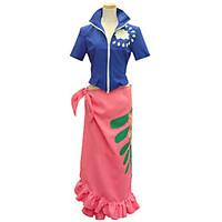 Inspired by One Piece Nico Robin Anime Cosplay Costumes Cosplay Suits Print Blue Short Sleeve Top / Skirt