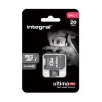 integral microsdxc ultimapro 64gb class 10 40mbs adapter