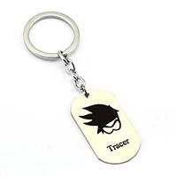 Inspired by Tracer Overwatch Anime Cosplay Accessories Keychain Silver Alloy