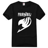Inspired by Fairy Tail Natsu Dragneel Anime Cosplay Costumes Cosplay T-shirt Print Black Short Sleeve T-shirt