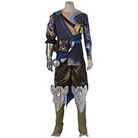 Inspired by Overwatch Video Game Cosplay Costumes Cosplay Suits Cosplay Tops/Bottoms Polka Dot Blue Gray GoldenTop Hakama Pants