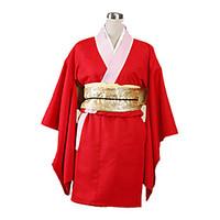 Inspired by Gintama Kagura Anime Cosplay Costumes Cosplay Suits Kimono Solid Red Long Sleeve Yukata Gloves Underwear Belt Bow For