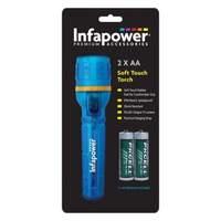 Infapower Splashproof Soft Touch Rubber Extra Bright F8 LED Torch with Shock Resistance Blue (F020)