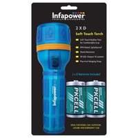 Infapower Splashproof Soft Touch Torch Rubber Extra Bright F8 LED Torch with Shock Resistance Blue (F021)