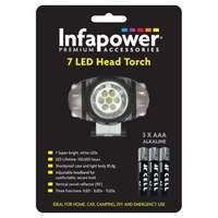 Infapower Super Bright 7 Led Lightweight Shockproof Head Torch With 90º Swivel Reflector