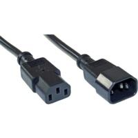 InLine Power cable, 3pin IEC M/F, black, 1m (16631)