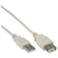 InLine USB 2.0 cable, beige, A M/F, 1.8m (34618L)