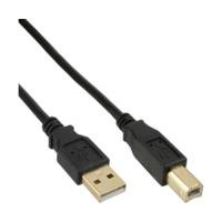 InLine USB 2.0 cable, black, golden contacts, AM/BM, 0.3m (34503S)