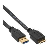 InLine USB 3.0 flat cable, AM / Micro BM, black, 2m (35420F)