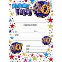 Invitation Birthday 40th 20 Sheets