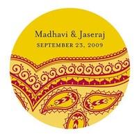 Indian Theme Stickers - Red Pattern