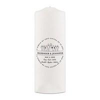 Interchangeable Family Crest Personalised Unity Candle - Ivory