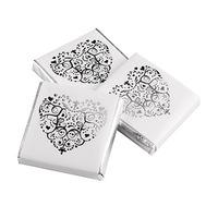 Individually Wrapped Lace Heart Chocolate Favour Squares Pack