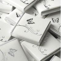Individually Wrapped Butterfly Chocolate Favour Squares Pack - White