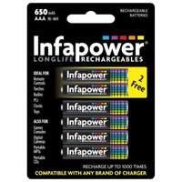 Infapower Aaa 650mah Ni-mh Rechargeable Batteries 4 Pack + 2 Extra Free (b011)