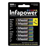 Infapower Aaa 1000mah Ni-mh Rechargeable Batteries 4 Pack + 2 Extra Free (b012)