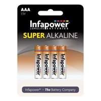 infapower aaa super alkaline batteries 4 pack b701