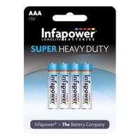 infapower aaa super heavy duty batteries 4 pack b751