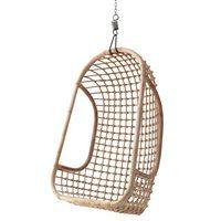 indoor rattan hanging egg chair in natural finish