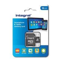 Integral 16GB Smartphone and Tablet microSDHC/XC Class 10 UHS-I U1 with SD Adapter