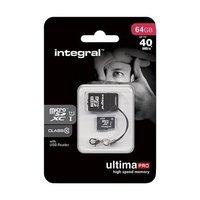 Integral 64GB UltimaPro microSDHC/XC 40MB Class 10 UHS-I U1 with micro USB Card Reader