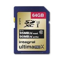 Integral 64GB UltimaPro X SDHC/XC 95/90MB C10 UHS-I U3 Memory Card