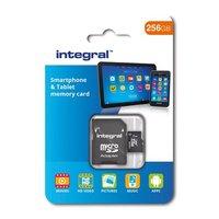 Integral 256GB Smartphone and Tablet microSDHC/XC Class 10 UHS-I U1 with SD Adapter
