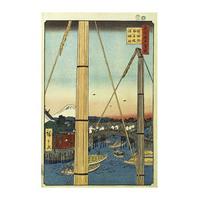 Inari Bridge and Minato Shrine Near Teppozu By Utagawa Hiroshige