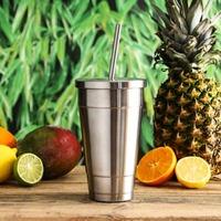 insulated stainless steel cold cup with lid and straw 16oz 470ml case  ...