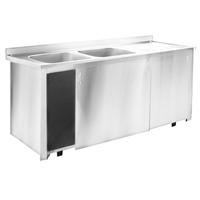 Inomak Stainless Steel Sink on Cupboard LK5192L - Double Bowl, Right Hand Drainer