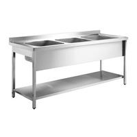 Inomak Stainless Steel Sink on Legs LA5192C - Double Centre Bowls, Side Drainers