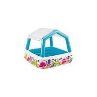 Intex Paddling Pool with Removable Sun Shade Canopy 157 x 157 x 122 cm