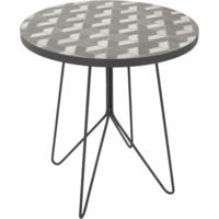 Indra bistro table, grey and white marble