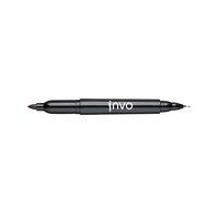 Invo Twin Tip Permanent Marker Lines 1.5mm and 0.4mm (Black) - 1 x Pack of 12 Marker Pens