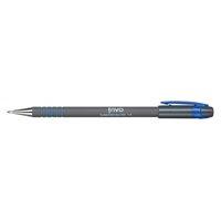 Invo Rubberised Ballpoint Pen Barrel 1.0mm Line 0.5mm (Blue) - (Pack of 12 Pens)